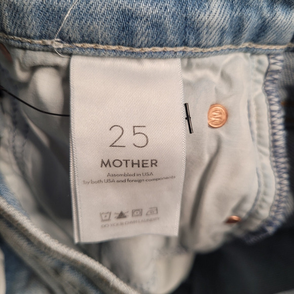 MOTHER Jeans 25 Blue The Rascal Ankle Undone Hem Distressed Vacation Temptation - Picture 10 of 15